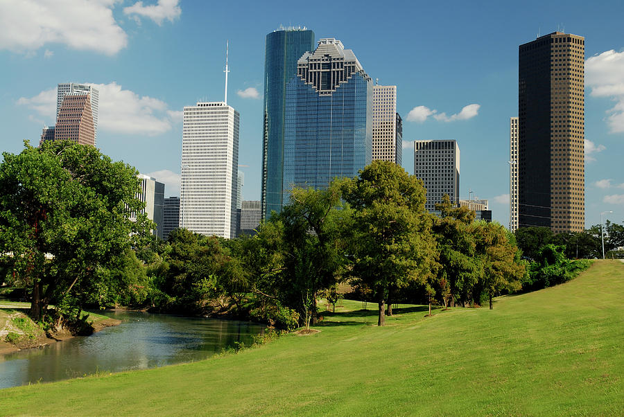 A Cityscape Viewed From A Park Photograph by Zview