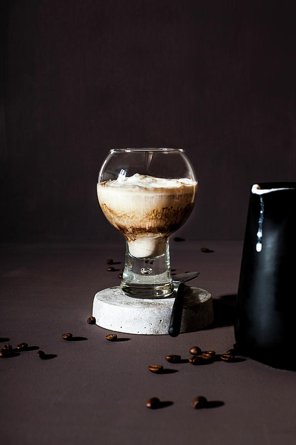 A Coffee Drink With Cream In A Glass Photograph by Susan Brooks-dammann