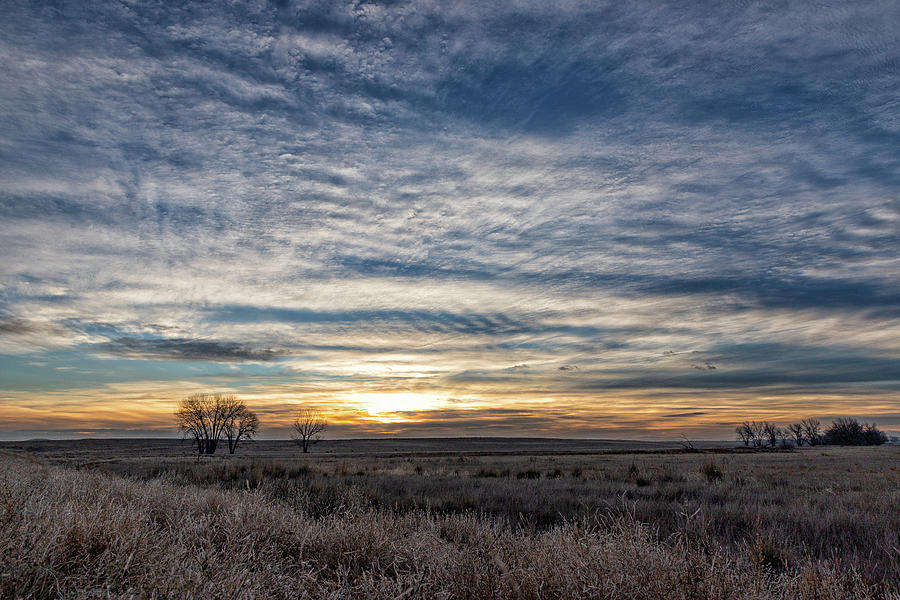 A Cold Winter Sunrise on the Plains Photograph by Tony Hake
