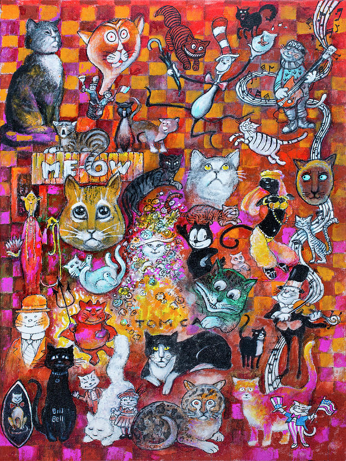 Cat Painting - A Collection Of Cats by Bill Bell