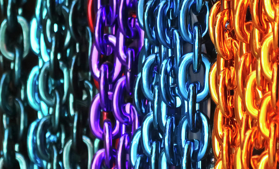 A Colorful Assortment Of Hanging Ornamental Chains Photograph