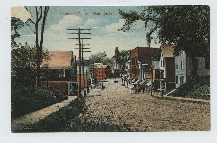 A Colorized View Of Main Street In Camden  Maine  Looking South Painting