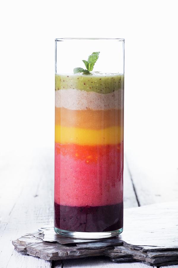 A Colourful Layered Smoothie Photograph by Jan Prerovsky