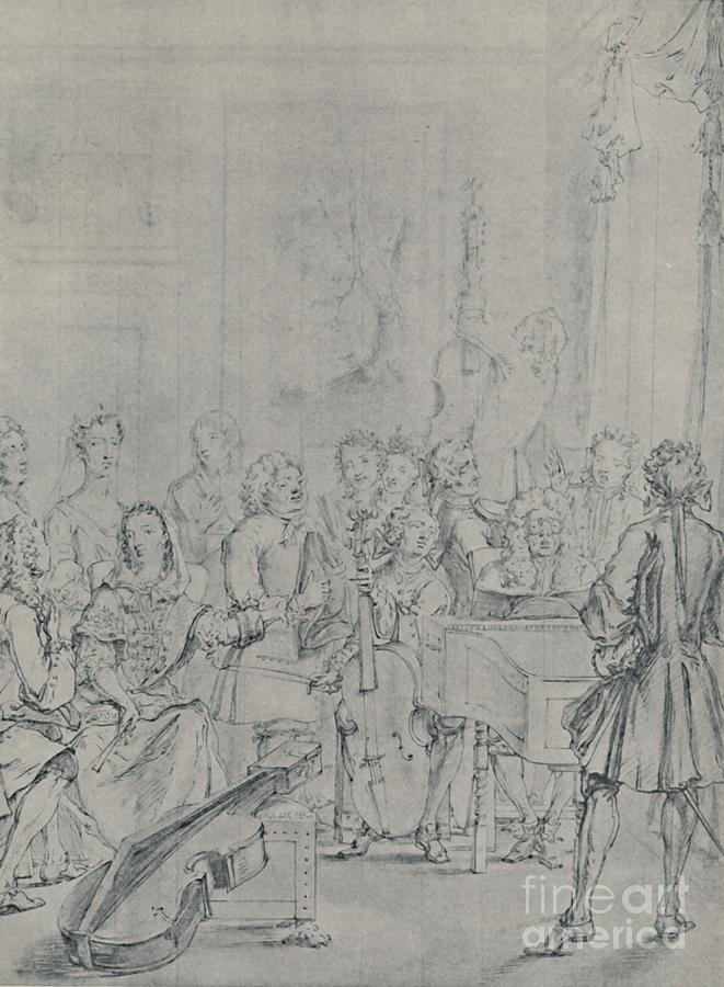 Music Drawing - A Concert In A Noblemans House 1 by Print Collector