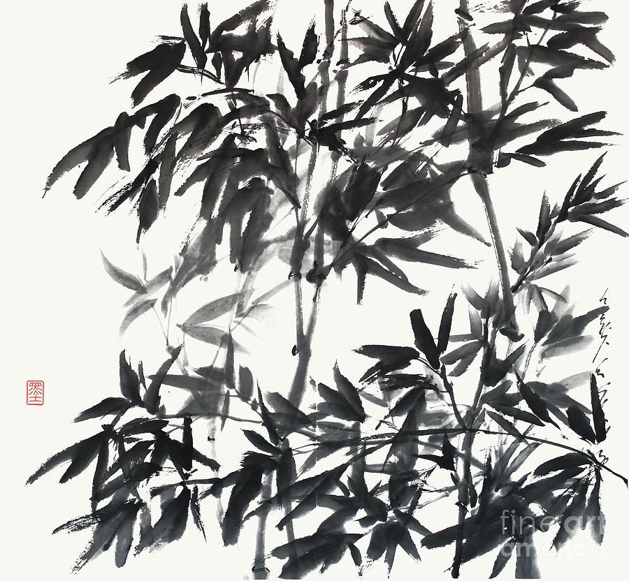 A Cooling Bamboo Grove Zen Sumi-e Painting