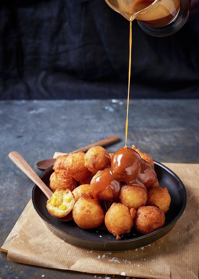 A Corn And Buttermilk Doughnut With Salted Caramel Photograph by Great Stock!