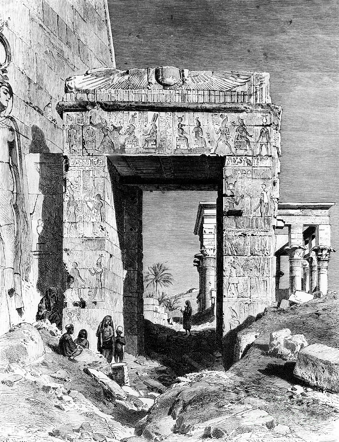 Architecture Drawing - A Corner Of The Temple Isis, 1881 by Print Collector