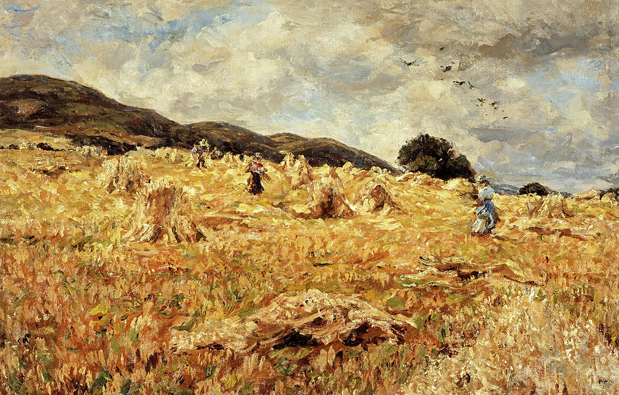 James Charles Painting - A Cornfield near Wooler by James Charles