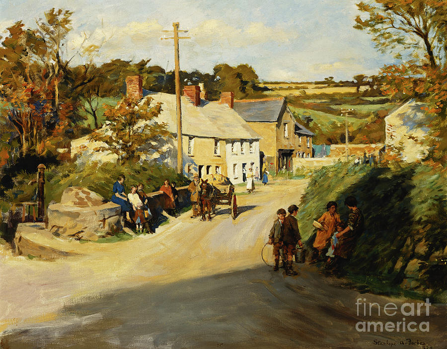 A Cornish Village, 1925 Painting by Stanhope Alexander Forbes