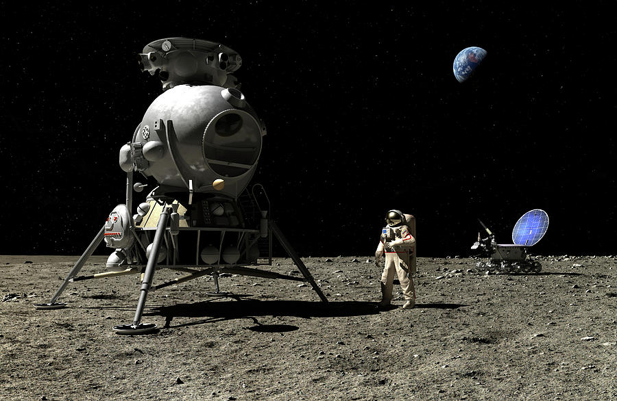 A cosmonaut on the Moon Digital Art by Nick Stevens - Pixels