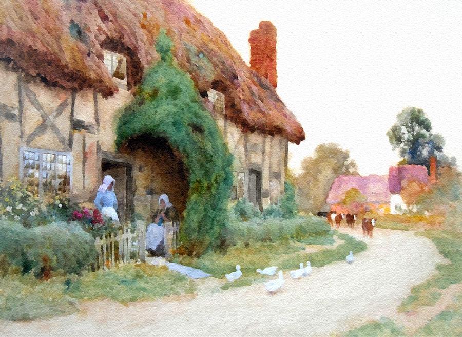 A Country Hamlet - After The Original Painting By Arthur Claude Strachan L B Digital Art