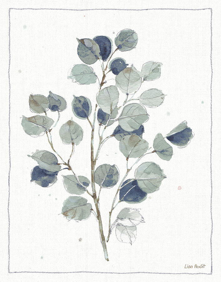 Botanical Painting - A Country Weekend V With Navy by Lisa Audit