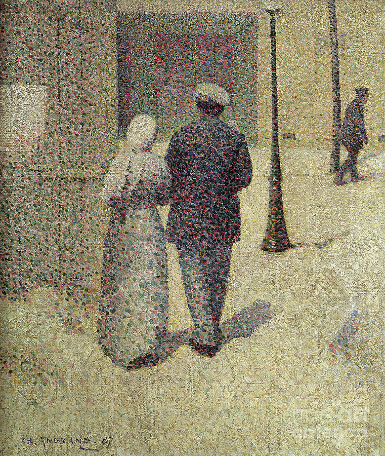 A Couple In The Street, 1887 by Charles Angrand Painting by Charles Angrand