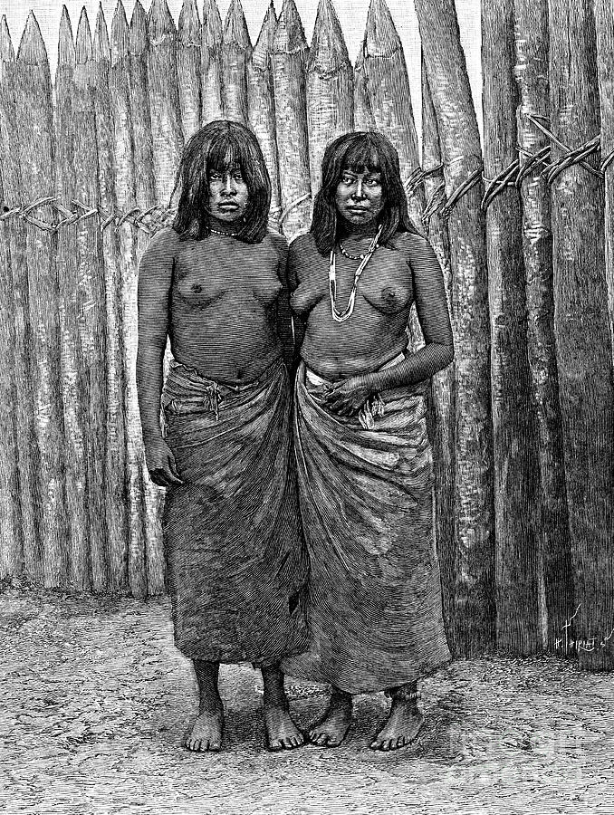 A Couple Of Gran Chaco Indian Women Drawing by Print Collector