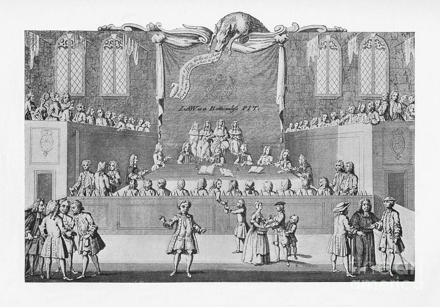 A Court Of Law About 1733 Circa 1733 Drawing by Print Collector