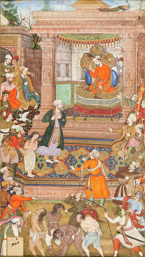 A Court Scene, Sadis Gulistan (Rose Garden) Painting by Unknown