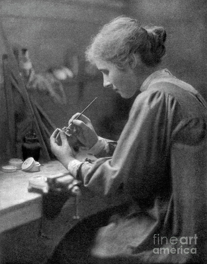 A Craftswoman At Work, 1911-1912.artist Drawing by Print Collector