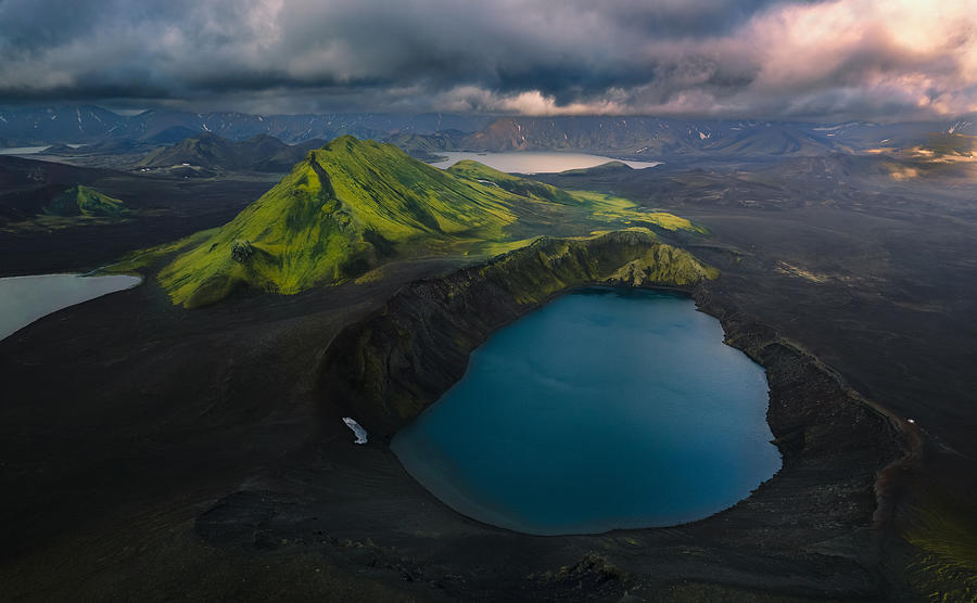 Landscape Photograph - A Crater Lake by Chao Feng ??