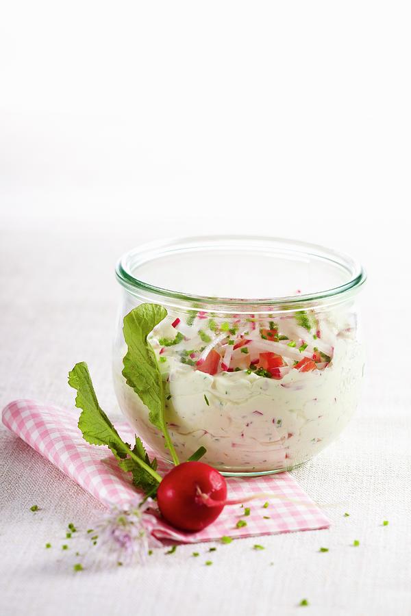 A Cream Cheese And Radish Dip Photograph by Teubner Foodfoto