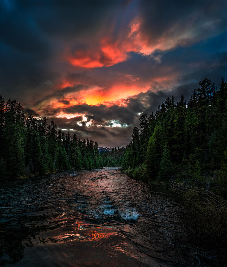 A Creek At Sunset Time Photograph by Bing Li