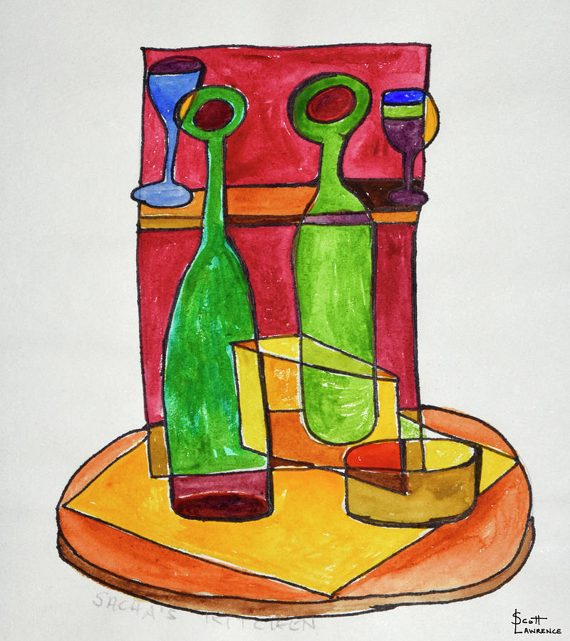 Abstract Photograph - A Cubist, Abstract Still Life Of Wine by Richard Lawrence