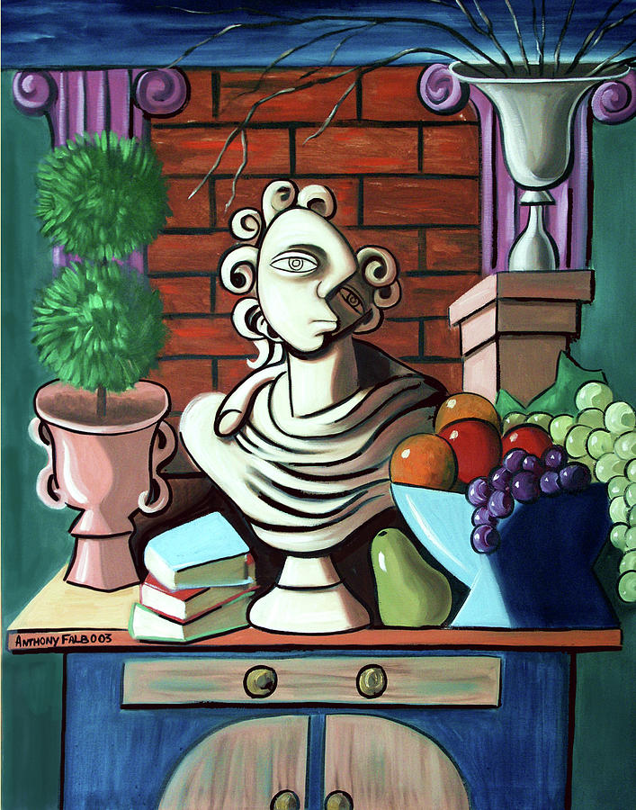 Grape Painting - A Cubist Still Life by Anthony Falbo