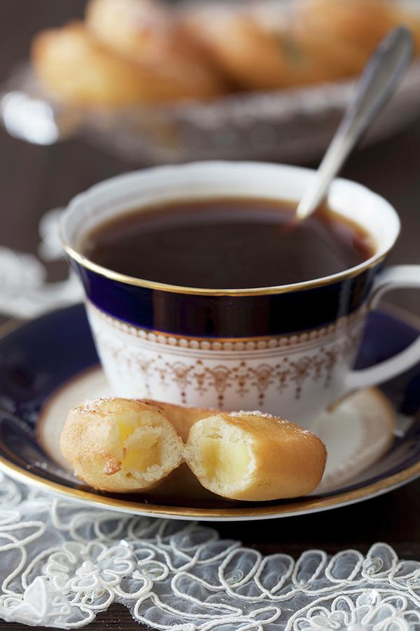 A Cup Of Coffee And Apple Fritters Photograph by Yelena Strokin