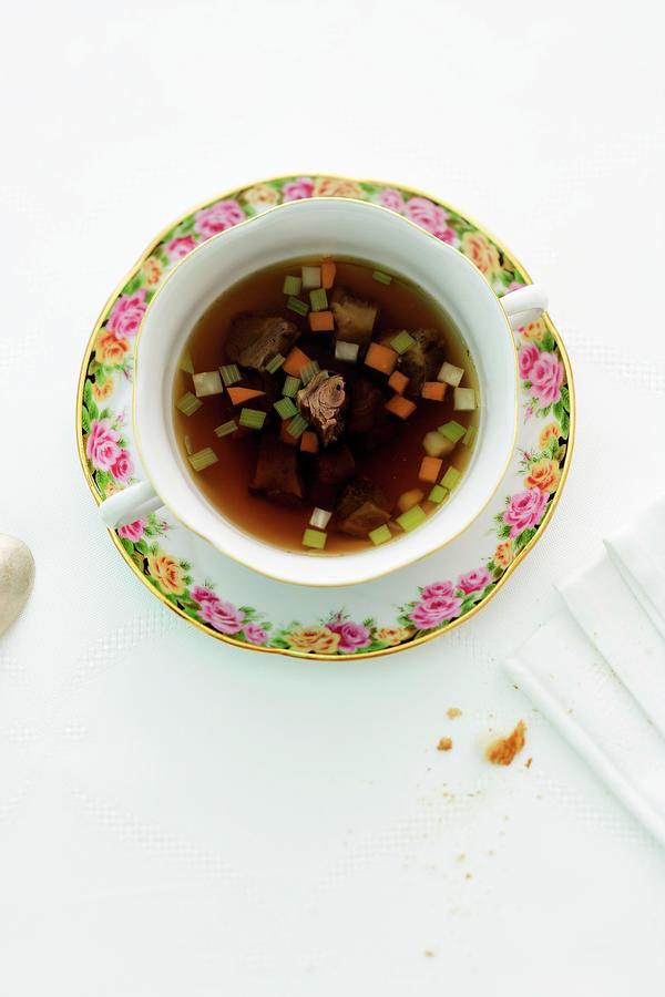 A Cup Of Oxtail Soup Photograph by Michael Wissing