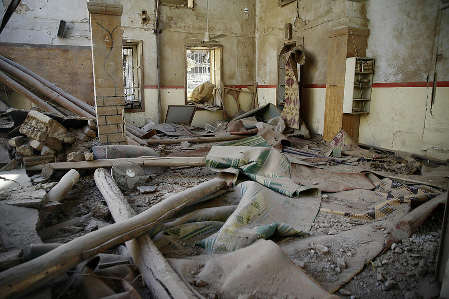 A Damaged Mosque is Seen Photograph by Bassam Khabieh - Fine Art America