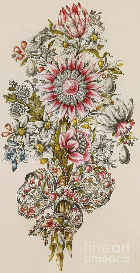 A design for a spray of flowers Painting by Italian School