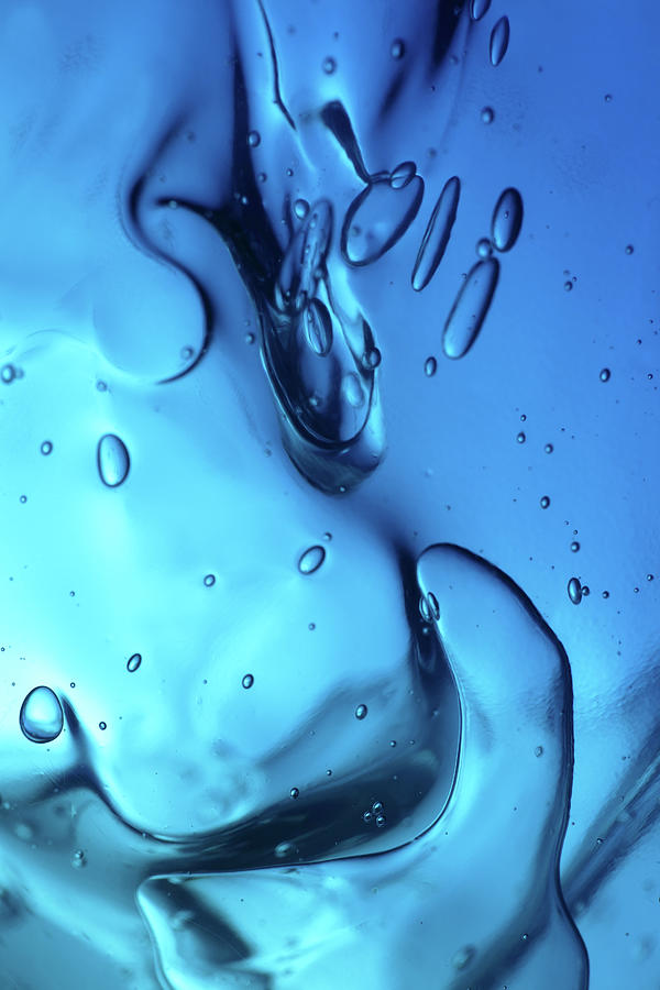 A Design Of Liquid Blue With Drops Photograph by Seraficus