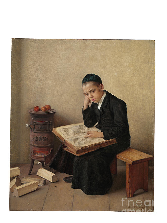 A Difficult Passage In The Talmud Painting by Kaufmann