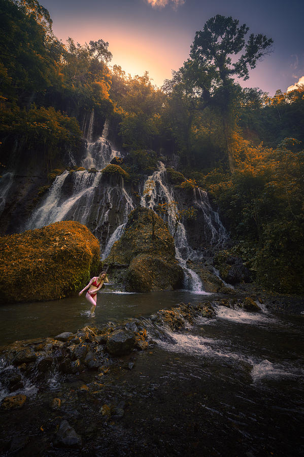 Waterfall Photograph - A Dip In Paradise by Sandeep Mathur