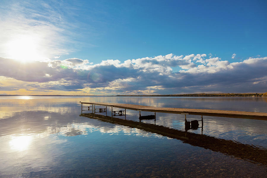 A Dock Leading Out Into The Lake At Photograph by Steve Nagy / Design ...