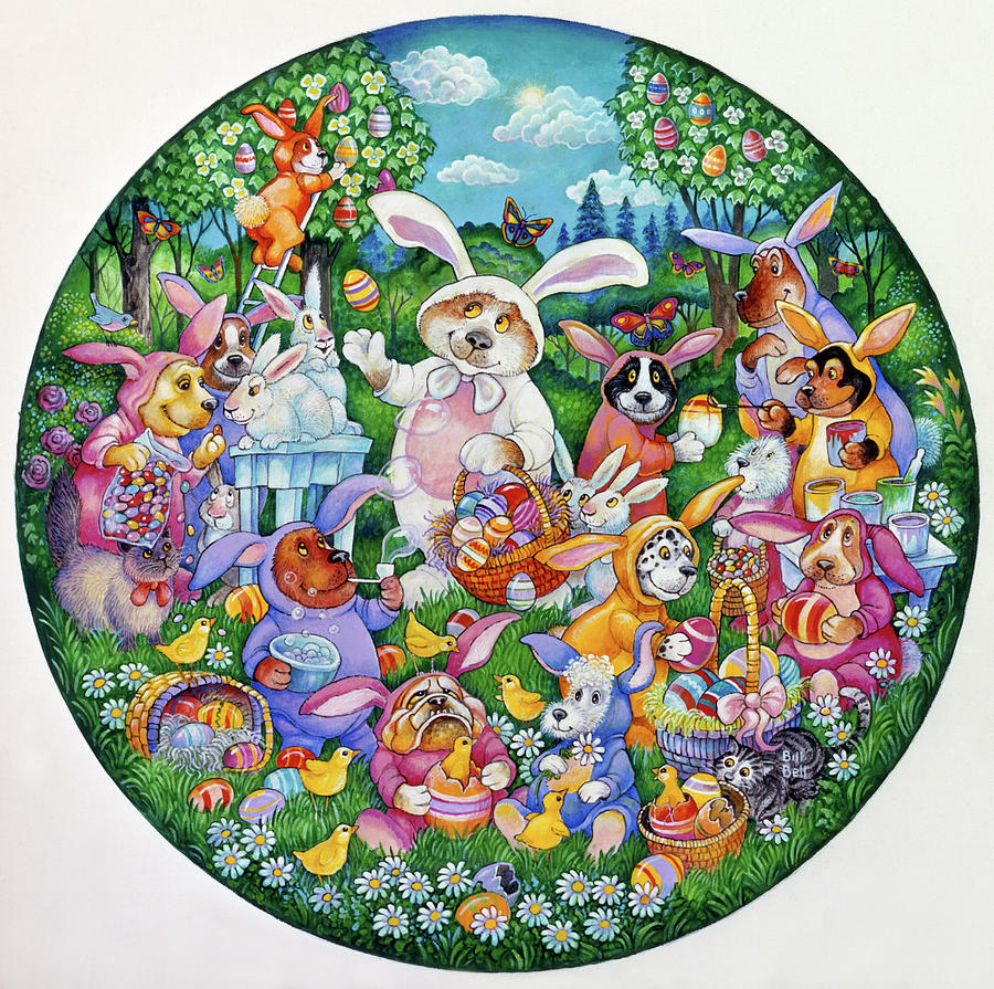 Animal Painting - A Doggone Egg-stravaganza (pc) by Bill Bell