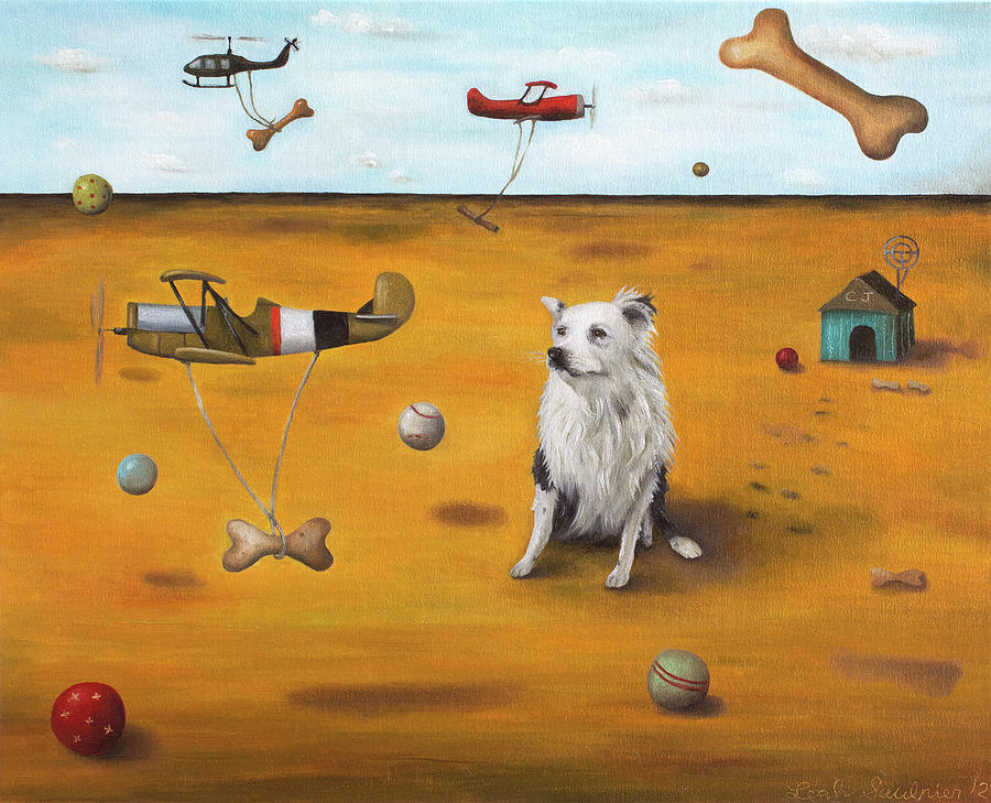 Animal Painting - A Dogs Dream by Leah Saulnier