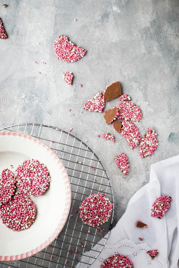 A Dutch Tradition, A Treat When A Girl Is Born, A Chocolate Decorated With Pink Sprinkles Photograph by Lucie Beck