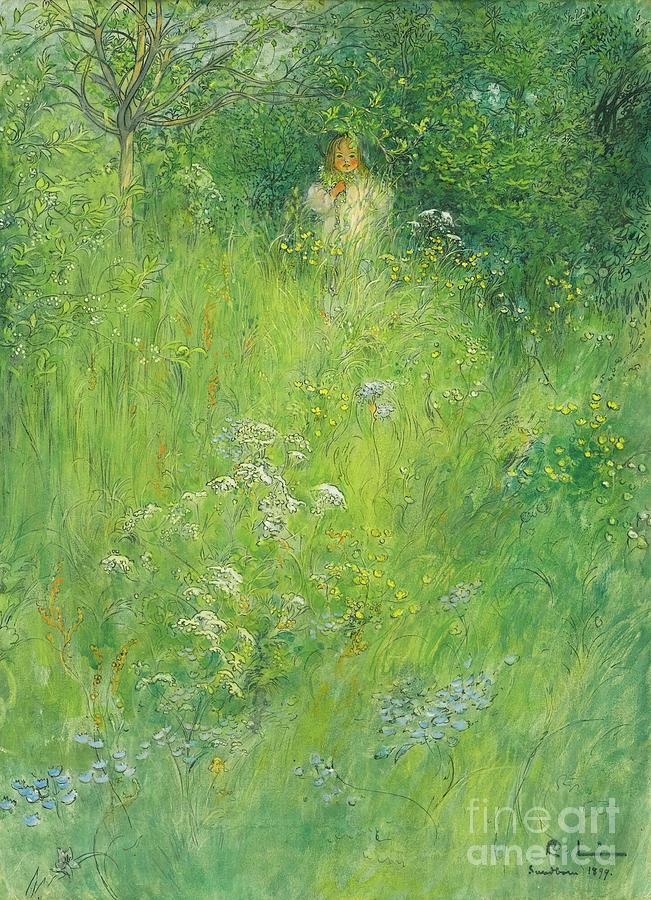 A Fairy Or Kersti In The Meadow, 1899 Painting by Carl Larsson