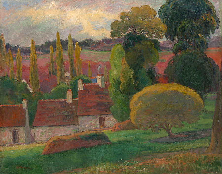 A Farm in Brittany, circa 1894 Painting by Paul Gauguin