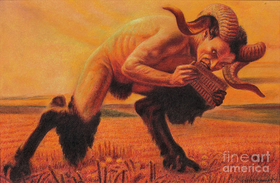 A Faun Playing The Flute Drawing by Heritage Images