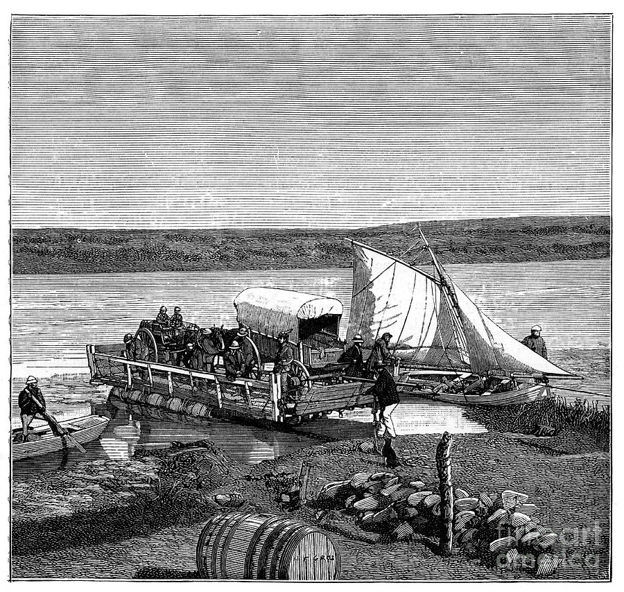 A Ferry On The Vaal River, Transvaal Drawing by Print Collector