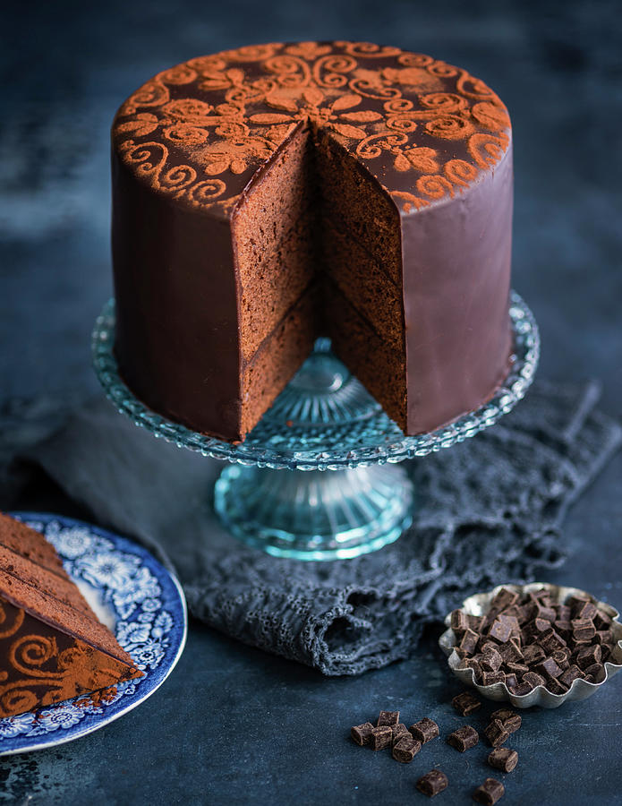A Festive Chocolate Cake Photograph by Lucy Parissi