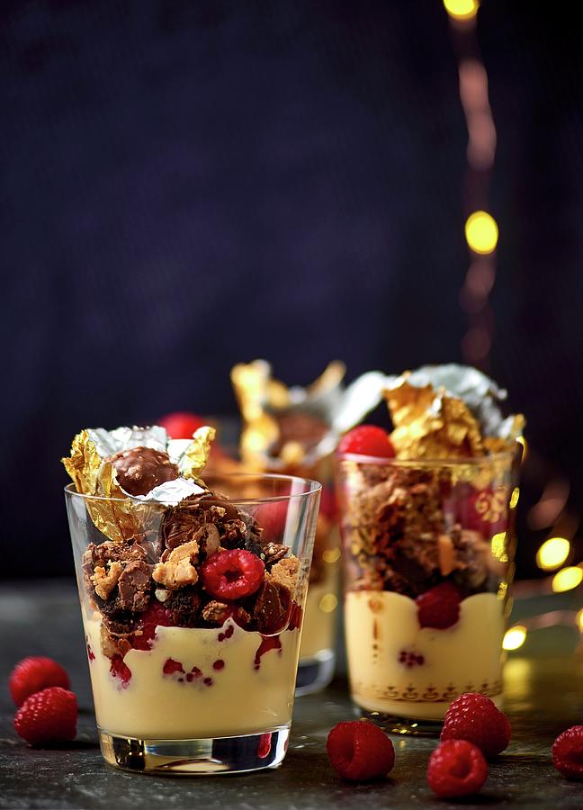 A Festive Marsala And Raspberry Trifle Photograph by Great Stock!