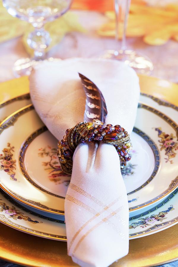 A Festive Place Setting For Thanksgiving Photograph by Yelena Strokin