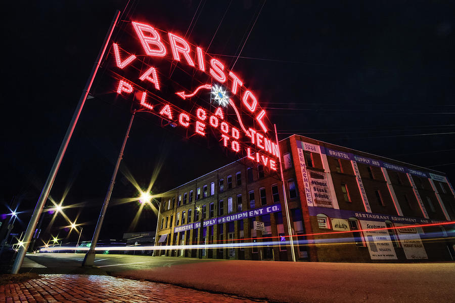 A Final Look at the Bristol Sign in Pink Photograph by Greg Booher
