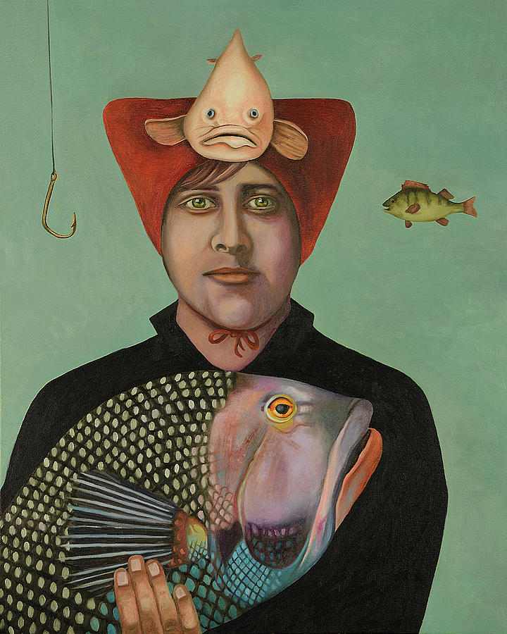 A Fish Story Painting by Leah Saulnier | Fine Art America