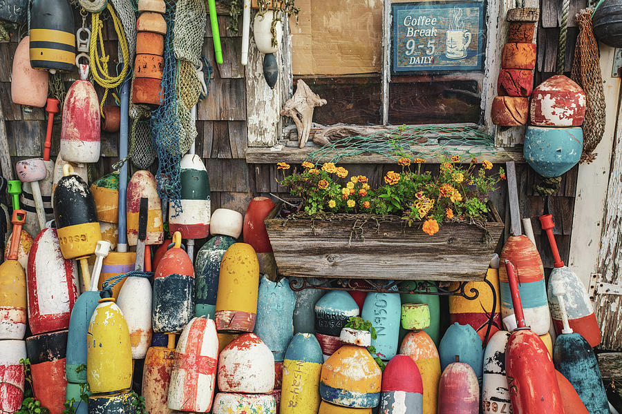 A Fishermans Palace - Rockport Harbor Lobster Buoys Photograph by Gregory Ballos