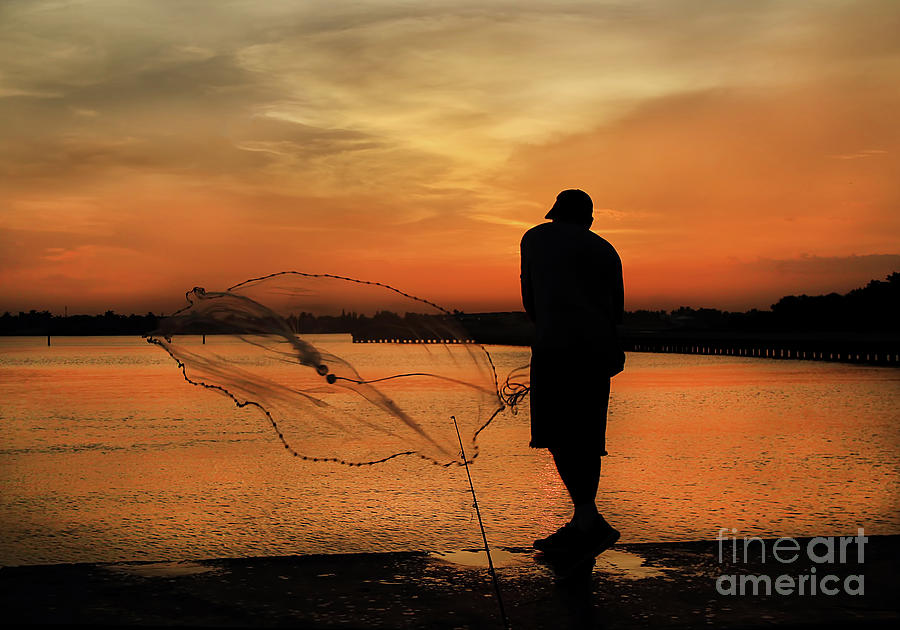 A Fishermans Sunset Photograph by Darren Fisher