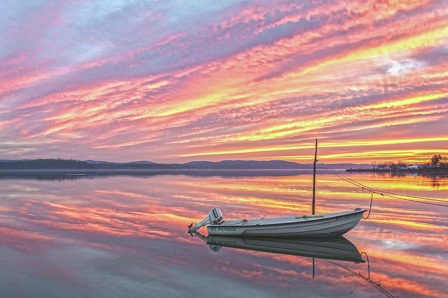 A Fishermans Boat On A Christmas Morning Sunrise Photograph by Angelo Marcialis