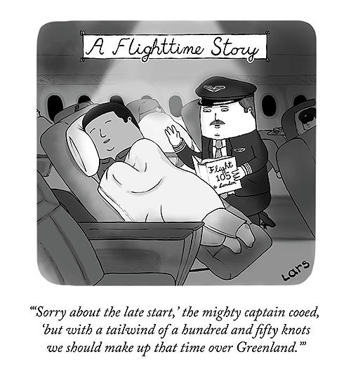 A Flighttime Story Drawing by Lars Kenseth